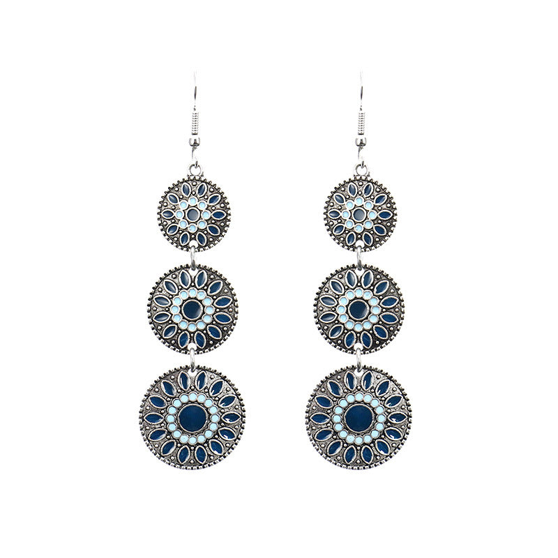 Wholesale Bohemian Drip Oil Alloy Earrings